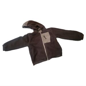 Nautica Fleece Jacket Boys/ Size Child's Small 2/3, With Hood in Black Grey
